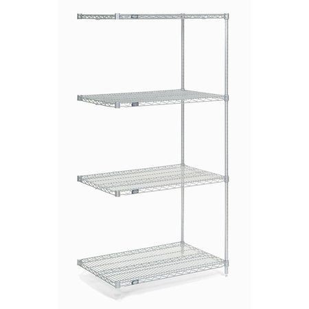 Nexel Wire Shelving Add-On, Poly-Z-Brite, 60W x 24D x 54H A24605Z